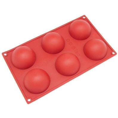 Molde silicón media esfera 6 cavidades